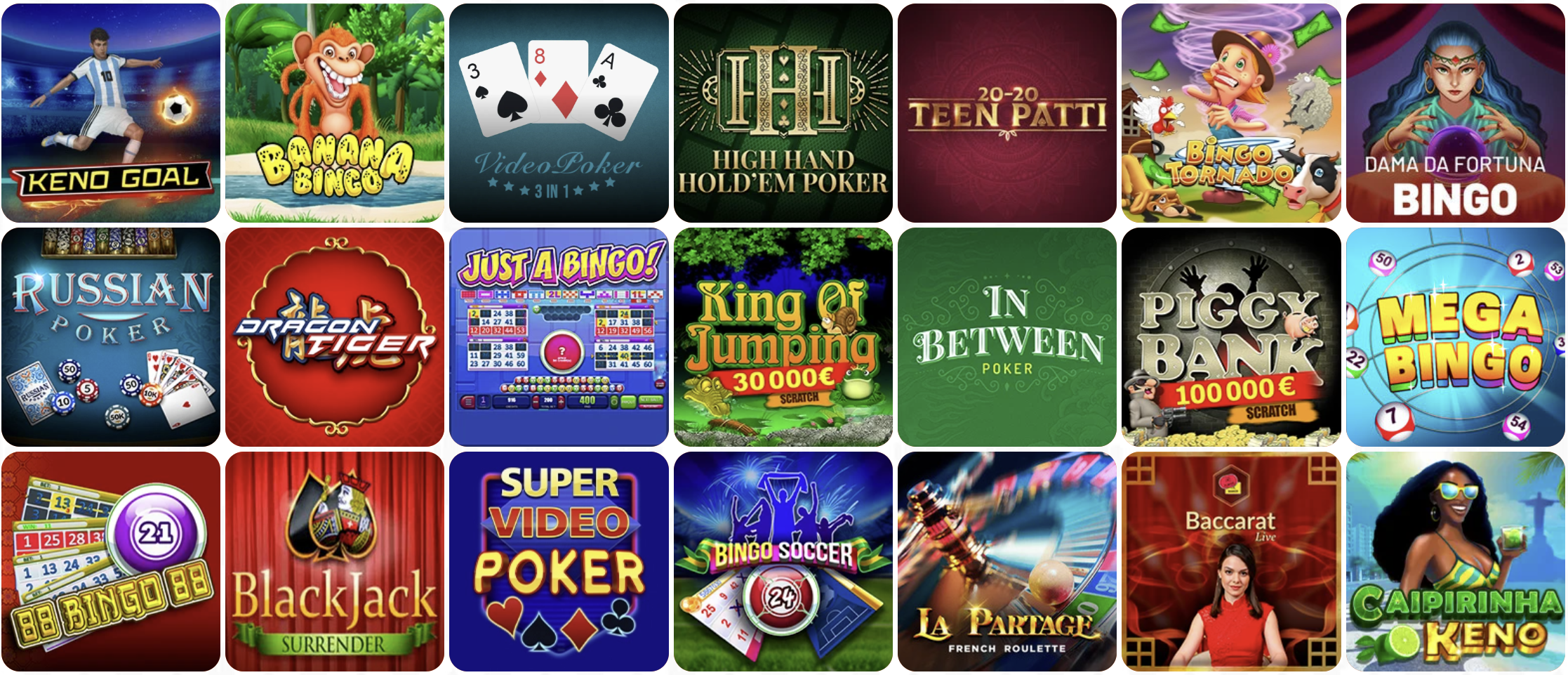 Spielauswahl im BeepBeep Casino